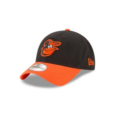 Black Baltimore Orioles Hat - New Era MLB Core Classic Road 9TWENTY Adjustable Caps USA4938025